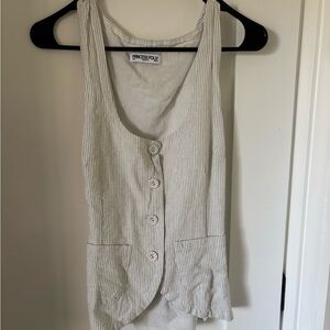 Princess Polly Cream Striped Tank Top